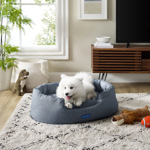 Missy® Small Navy Blue Round Dog Bed