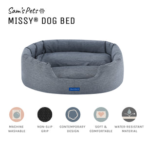 Missy® Small Navy Blue Round Dog Bed