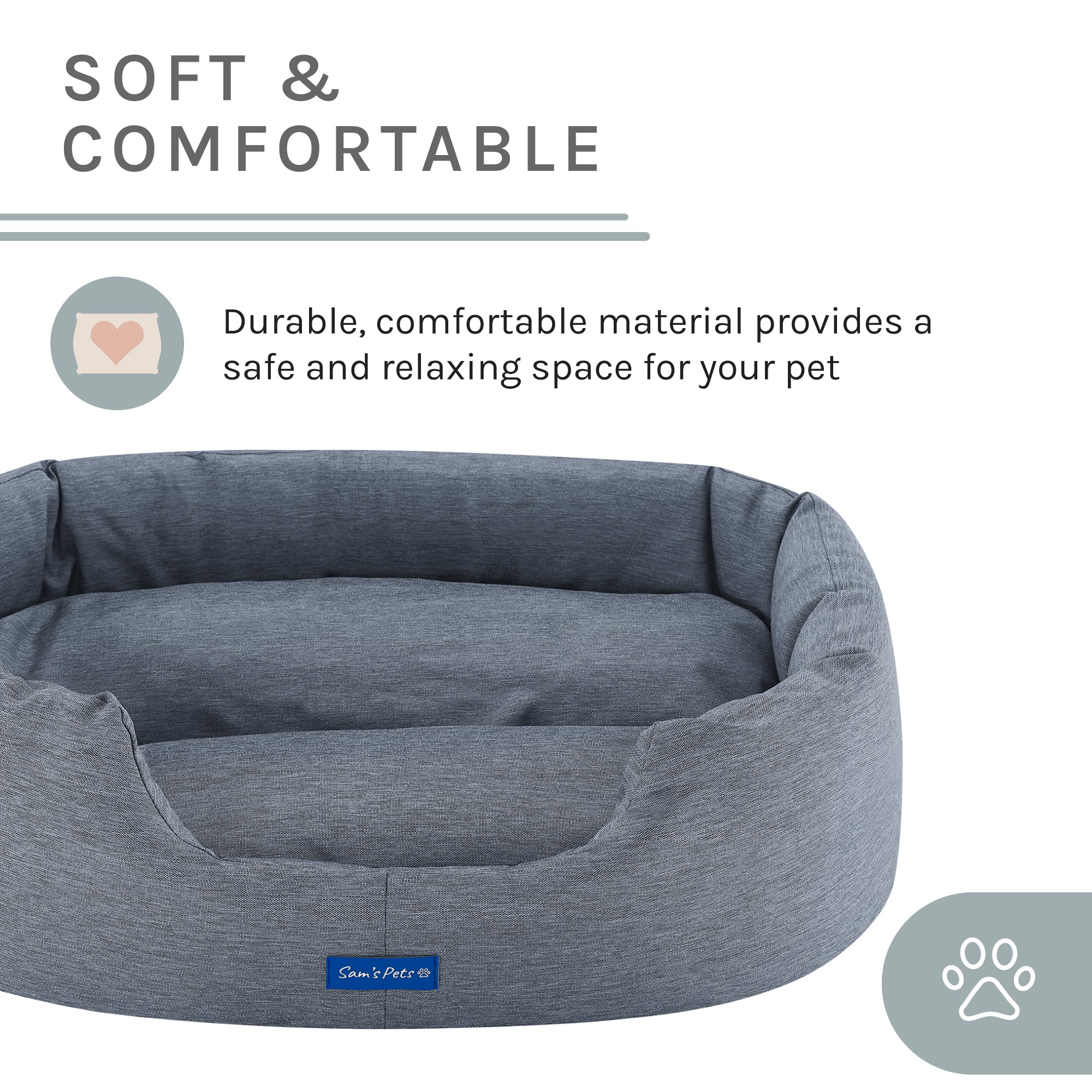 Missy® Small Navy Blue Round Dog Bed