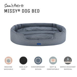 Missy® Large Navy Blue  Round Dog Bed