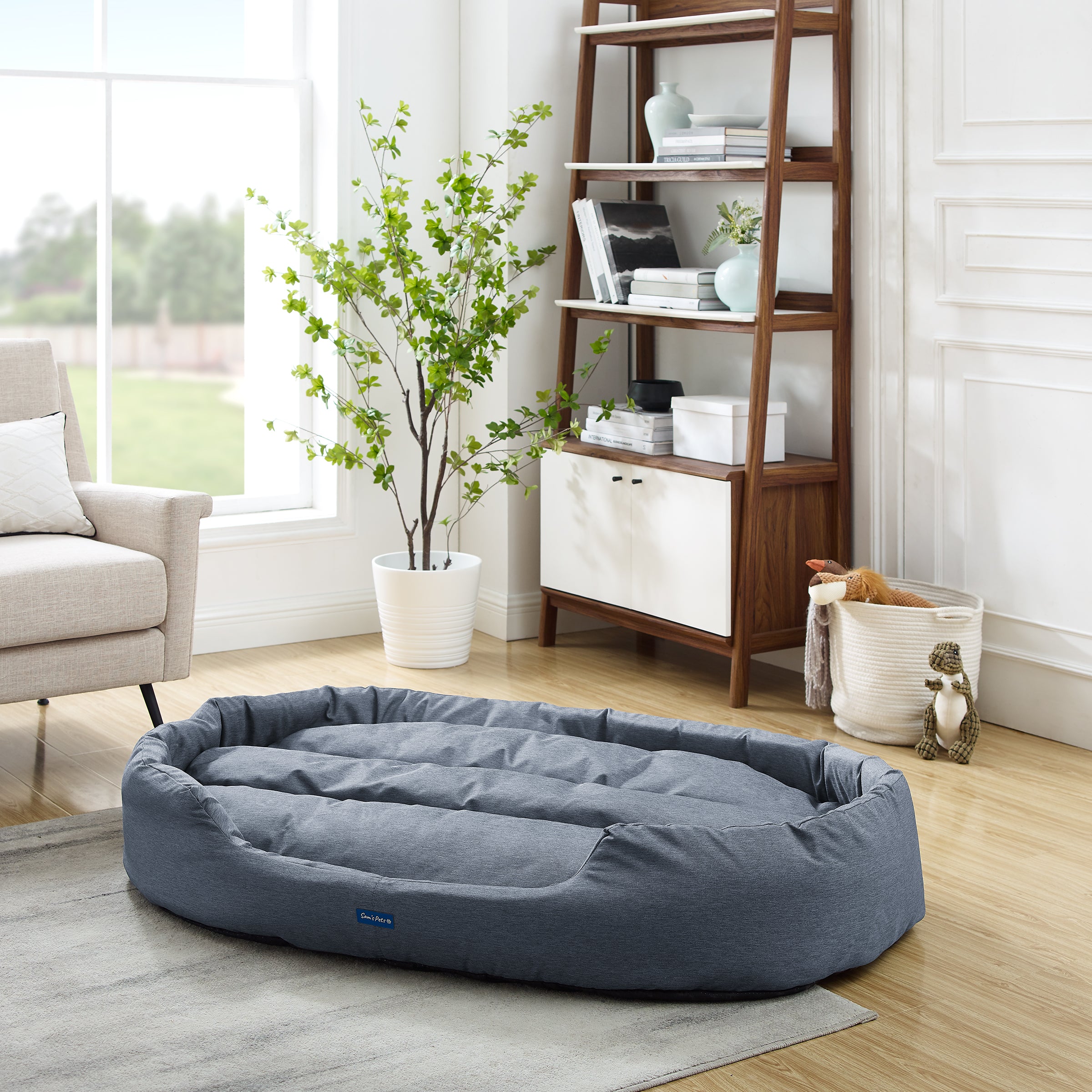 Missy®  Extra Large  Navy Blue Round Dog Bed