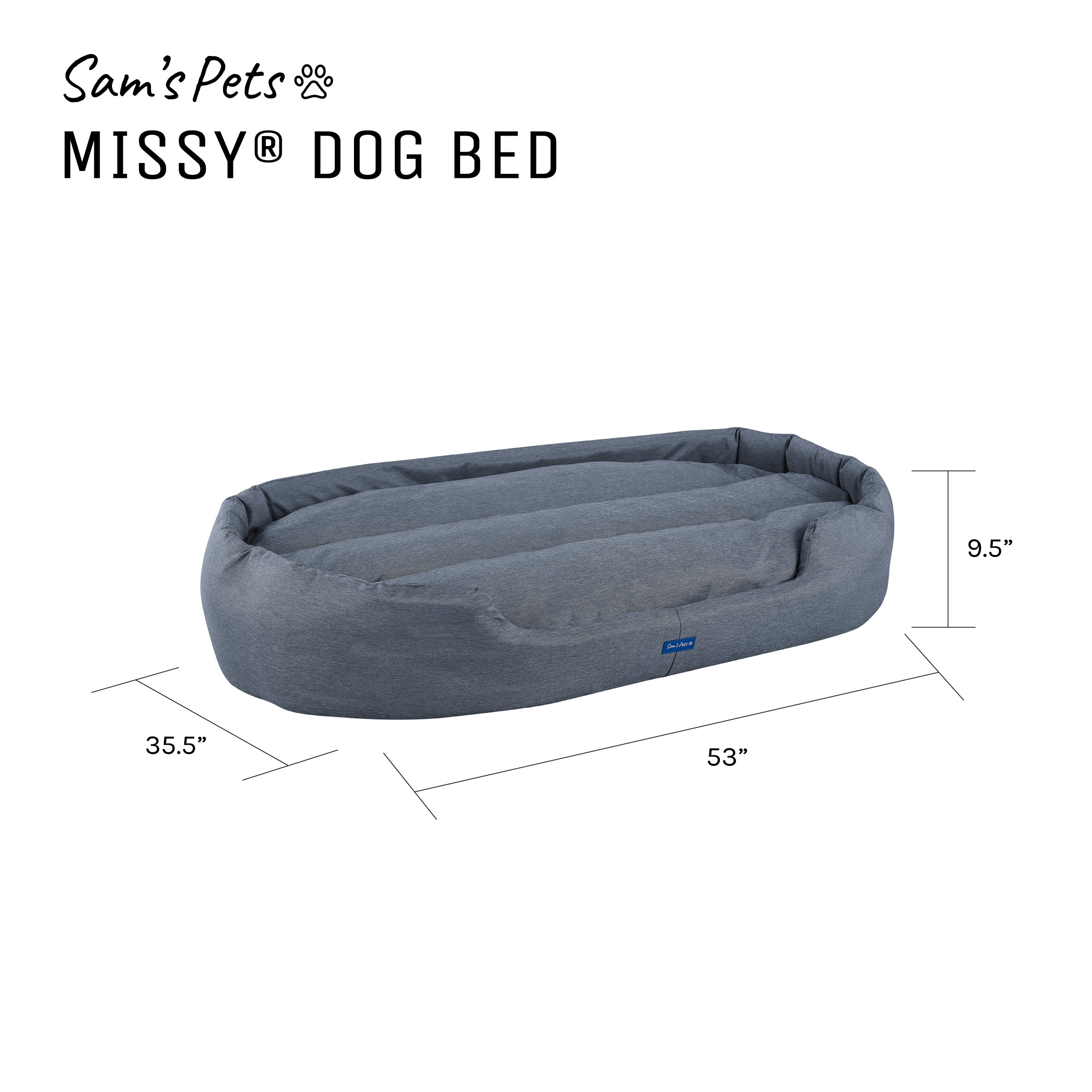 Missy®  Extra Large  Navy Blue Round Dog Bed