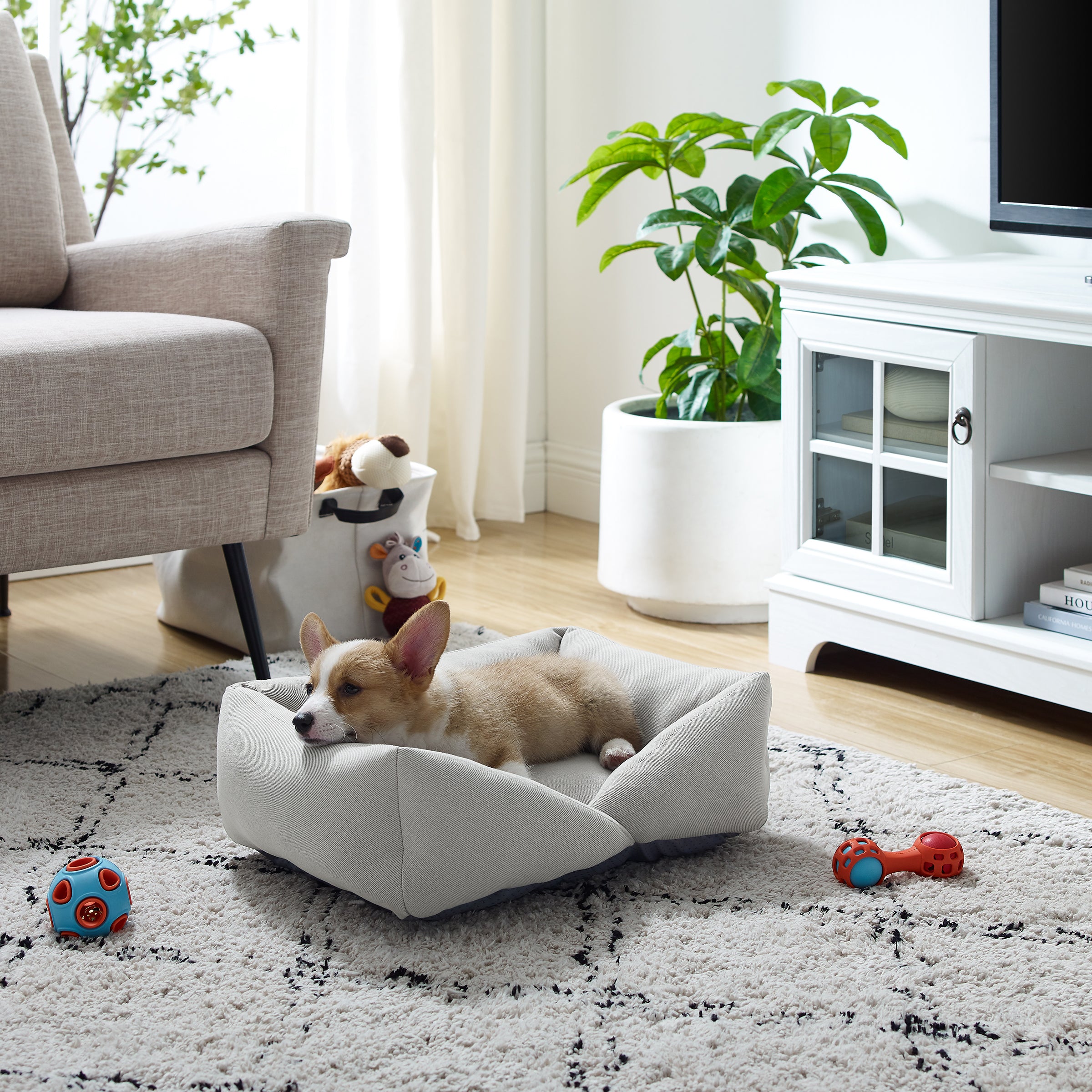 Ellie Small Gray Dog Bed
