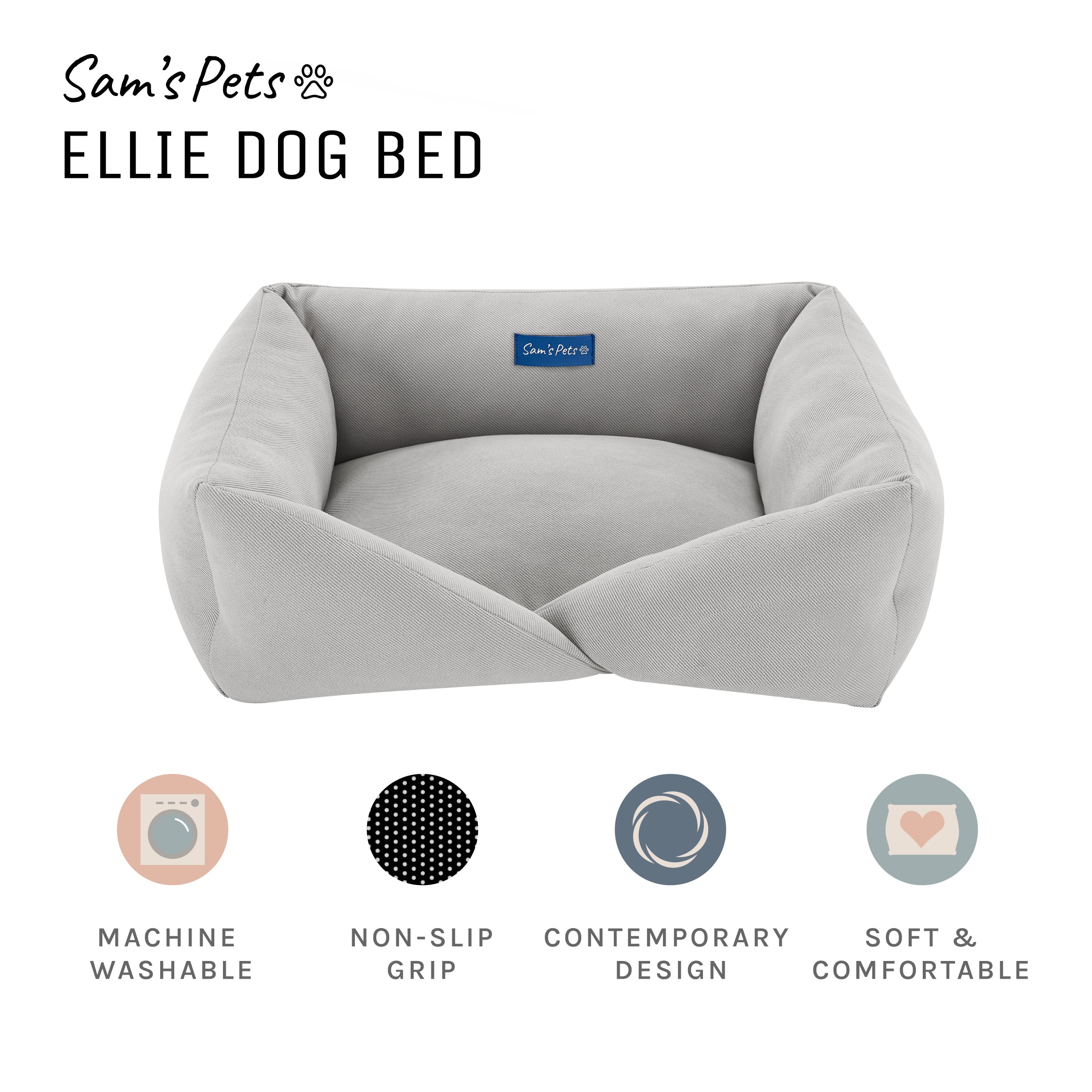 Ellie Small Gray Dog Bed