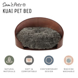 Kuai Dog Bed Bent Wood Faux Fur Small Dark Brown