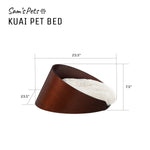 Kuai Cat Bed Bent Wood Faux Fur Small Dark Brown