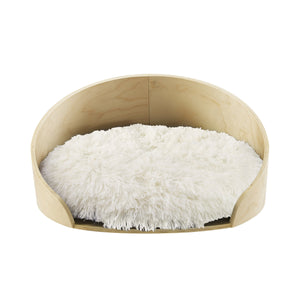 Kuai Dog Bed Bent Wood Faux Fur Small Light Brown