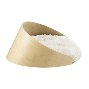 Kuai Dog Bed Bent Wood Faux Fur Small Light Brown