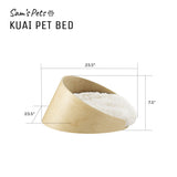 Kuai Dog Bed Bent Wood Faux Fur Small Light Brown