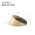 Kuai Cat Bed Bent Wood Faux Fur Small Light Brown