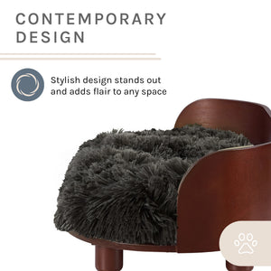 Kuai Cat Bed Bent Wood Medium Dark Brown