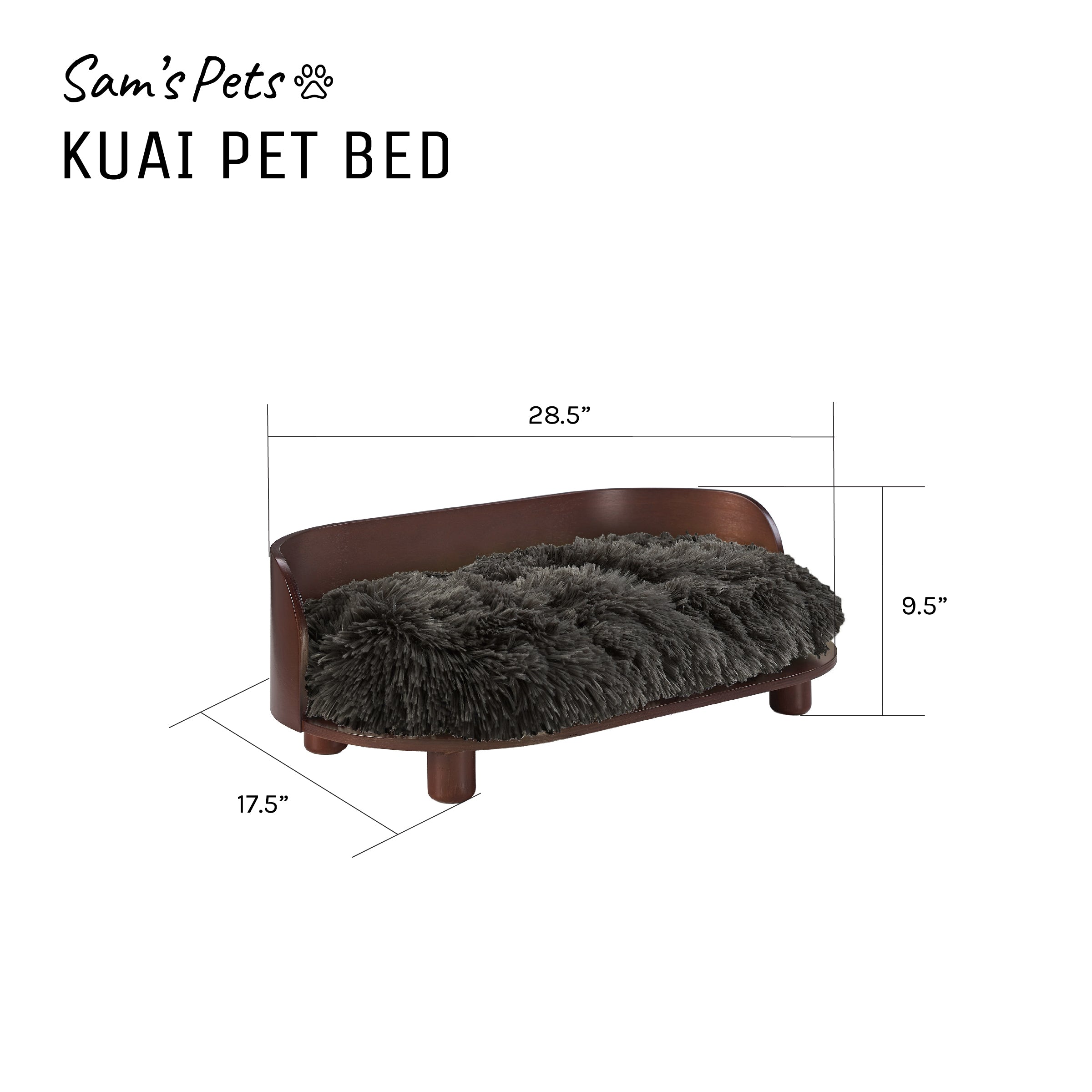 Kuai Dog Bed Bent Wood Medium Dark Brown