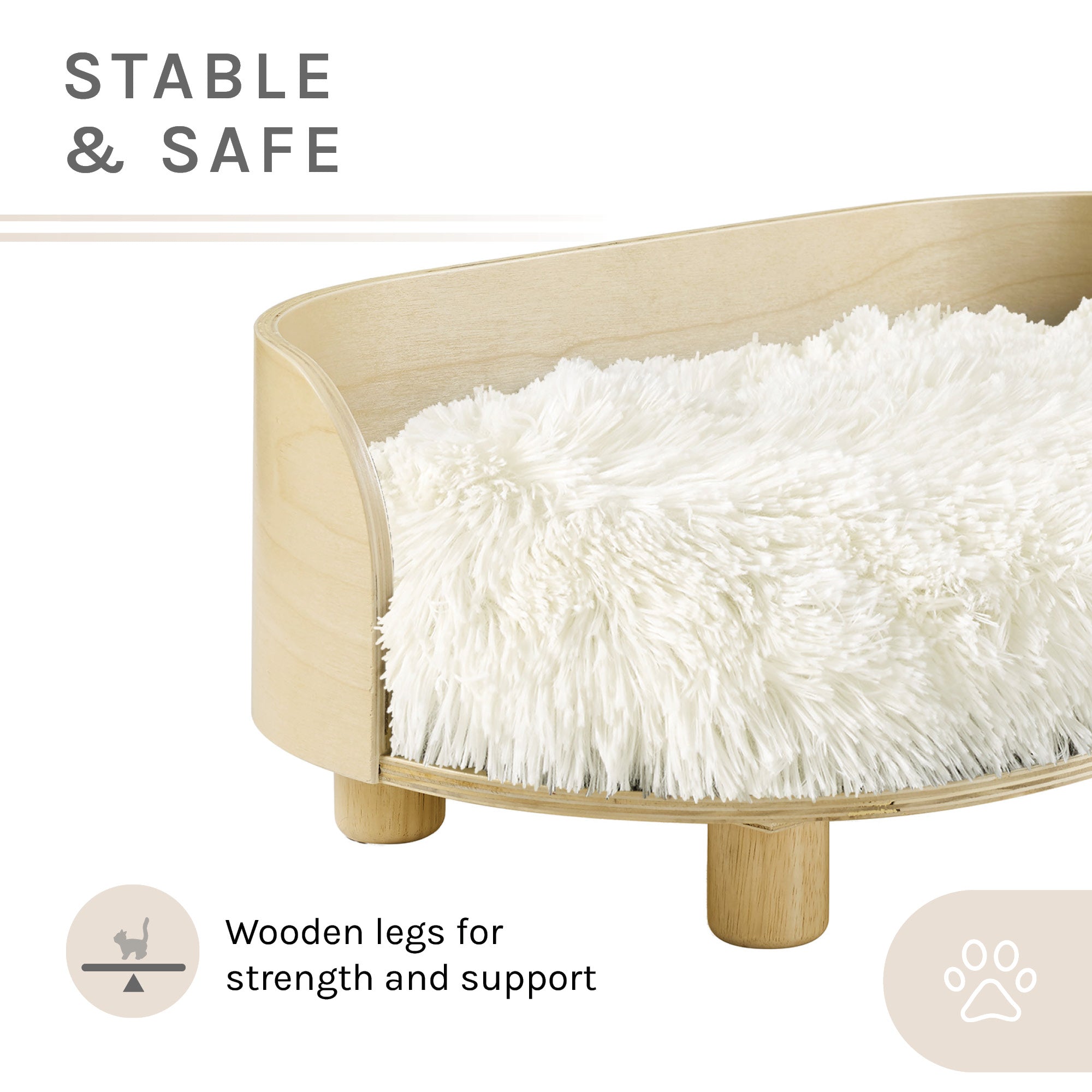 Kuai Cat Bed Bent Wood Medium Light Brown