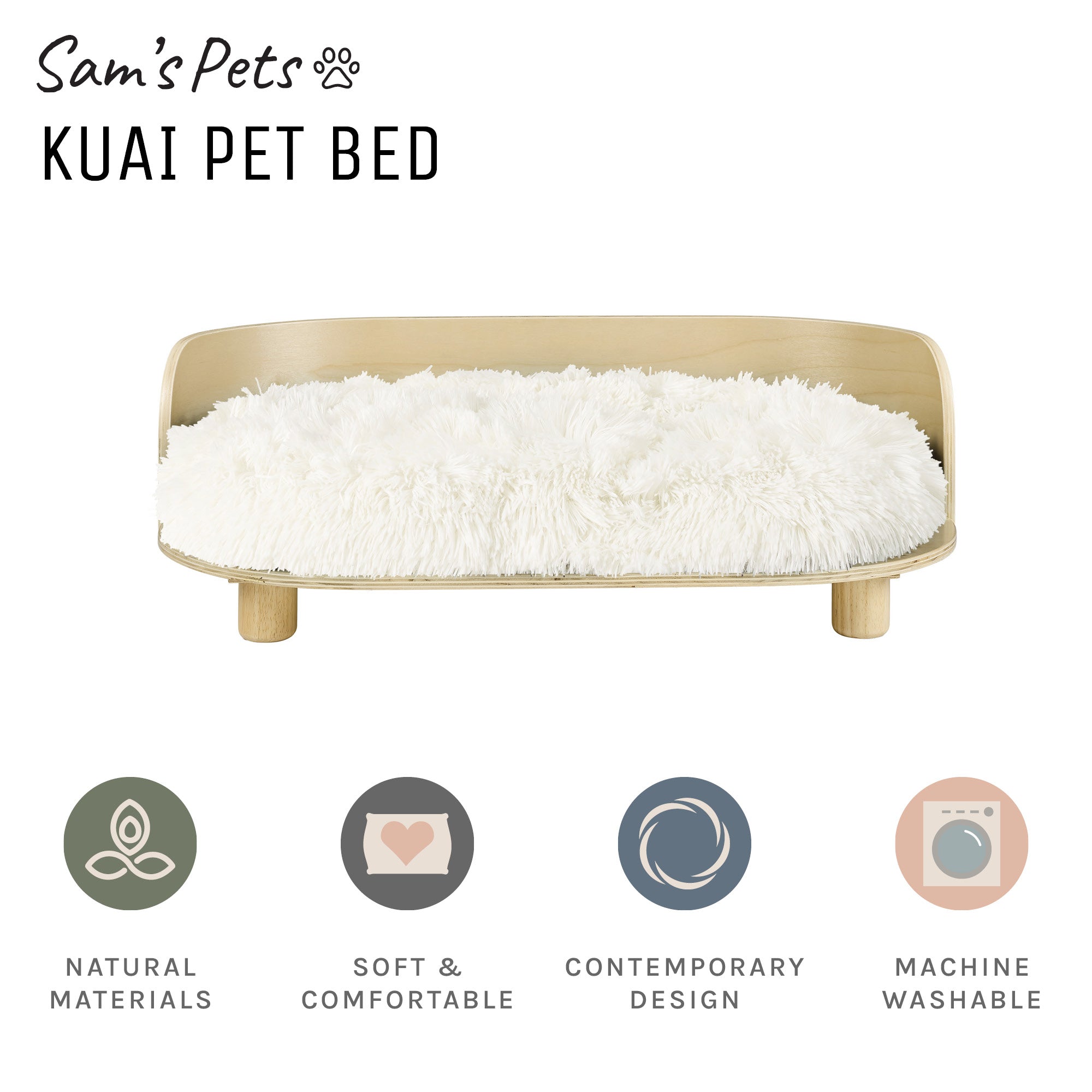 Kuai Dog Bed Bent Wood Medium Light Brown
