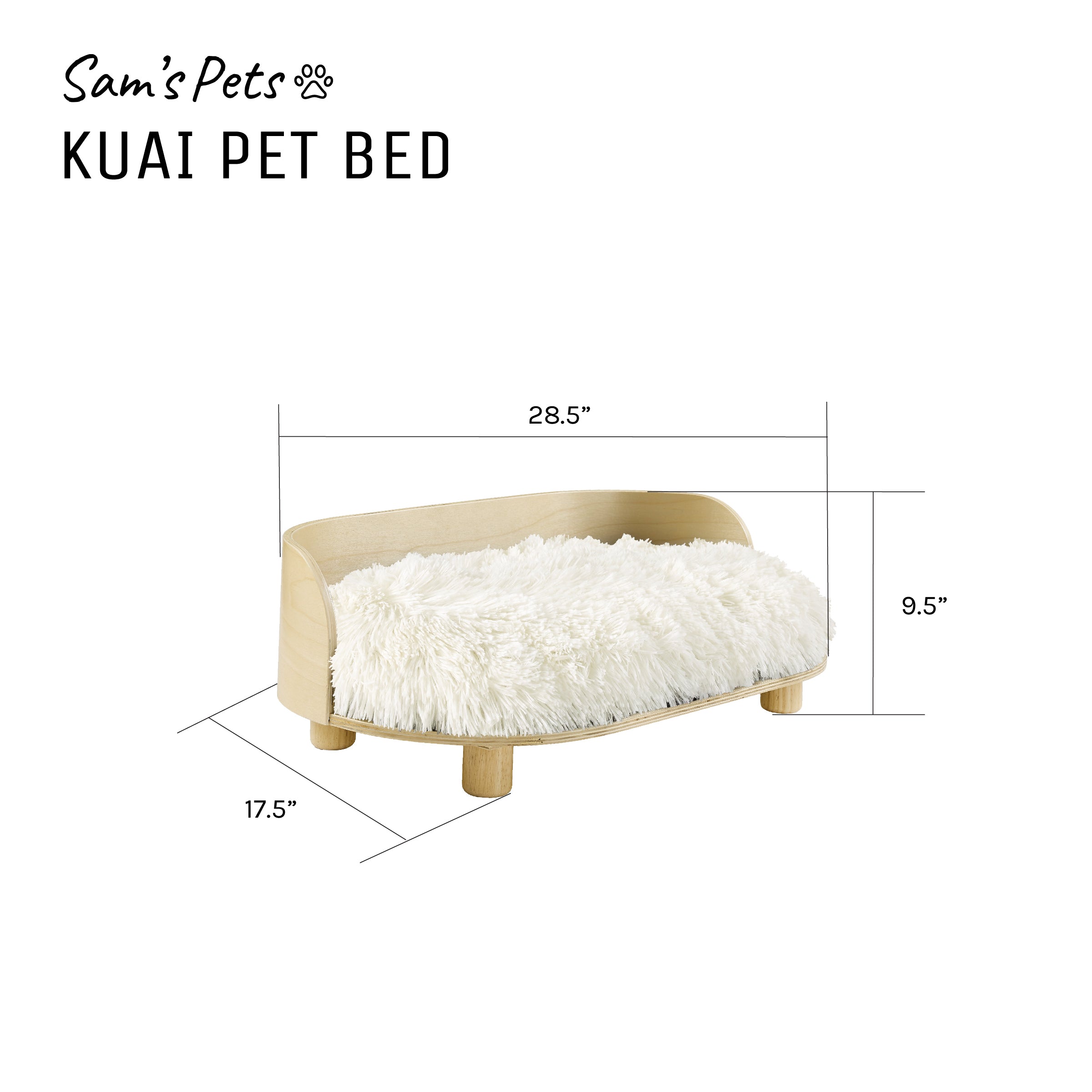 Kuai Dog Bed Bent Wood Medium Light Brown