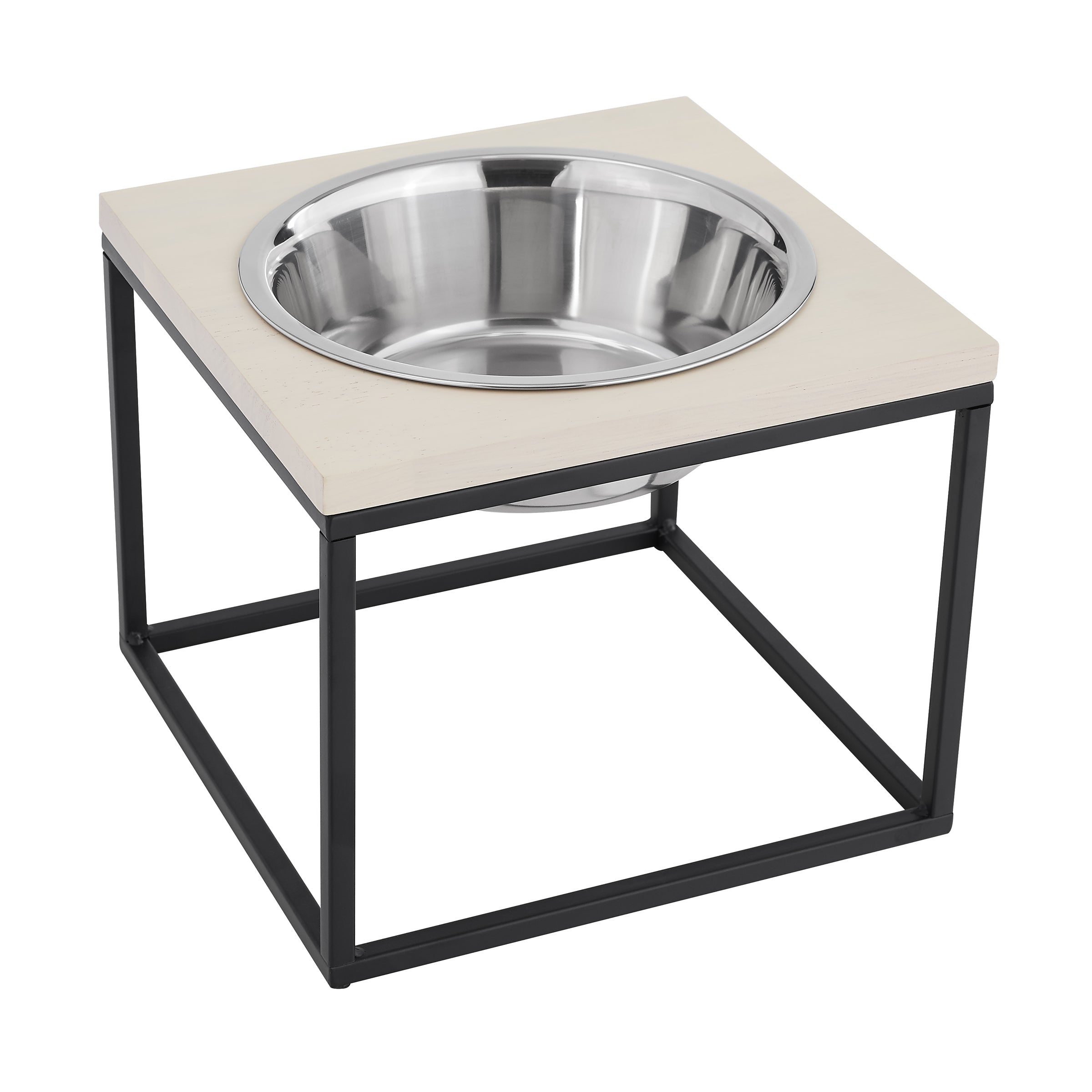 Dan Single Wood and Stainless steel Pet Bowl