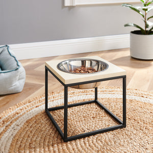 Dan Single Wood and Stainless steel Pet Bowl