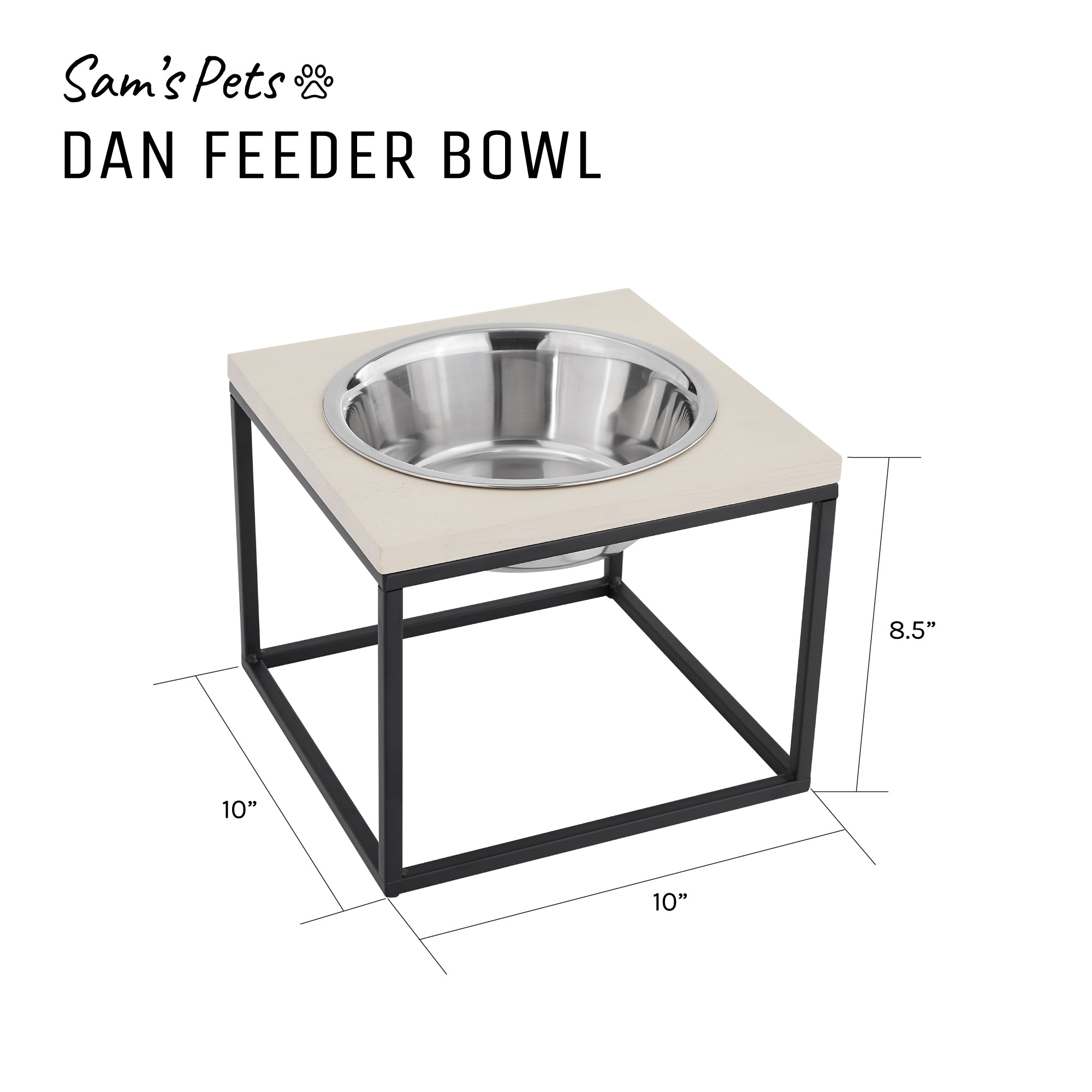 Dan Single Wood and Stainless steel Pet Bowl