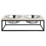 Dan Double Wood and Stainless steel Pet Bowl