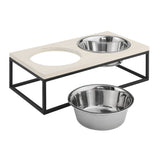 Dan Double Wood and Stainless steel Pet Bowl